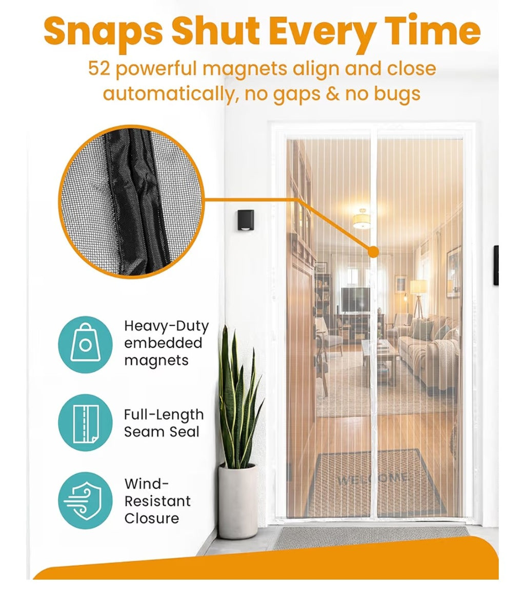 Flux Phenom Magnetic Screen Mesh Door 38x82in (White)