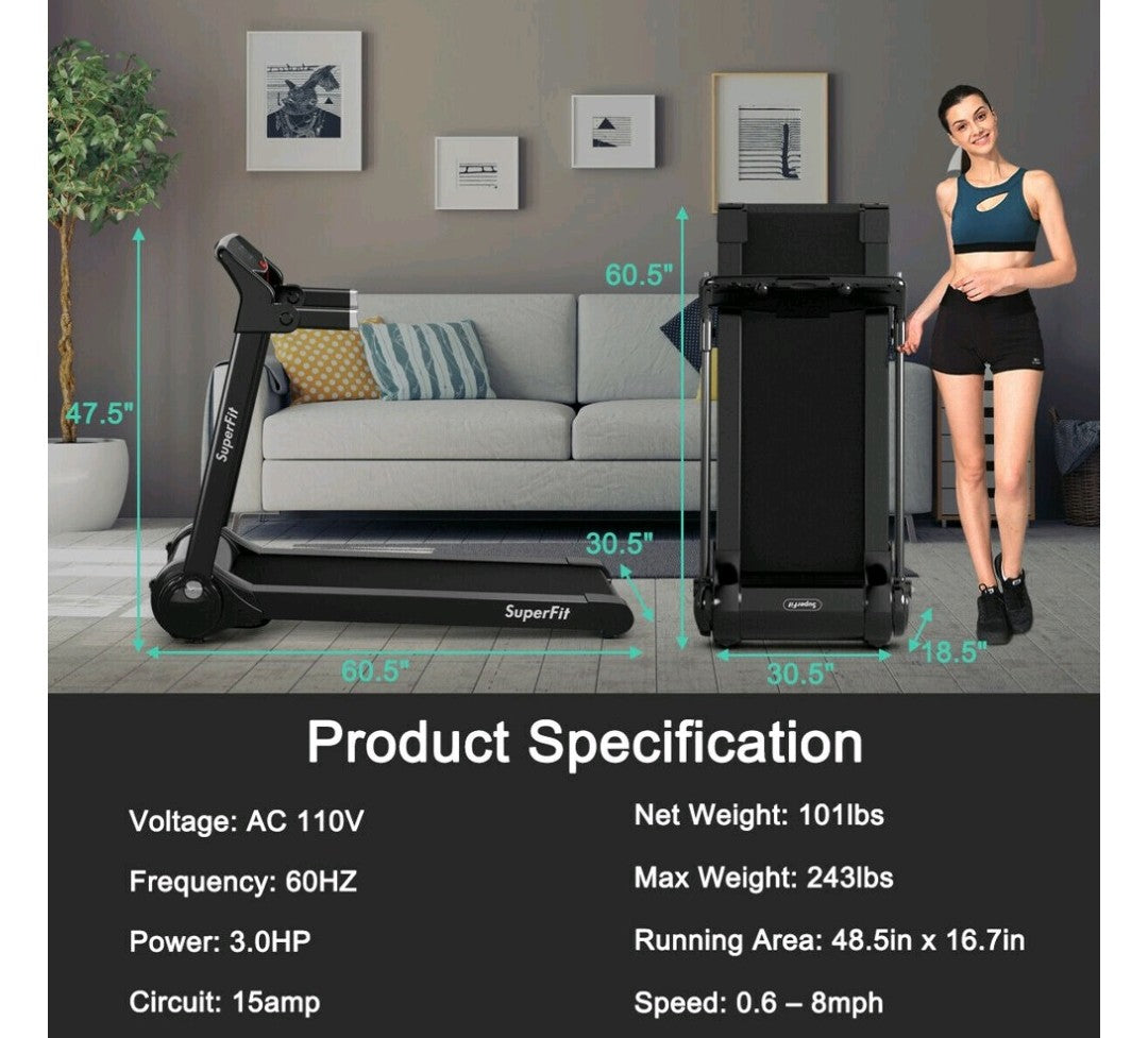 Electric Folding Treadmill w Speaker