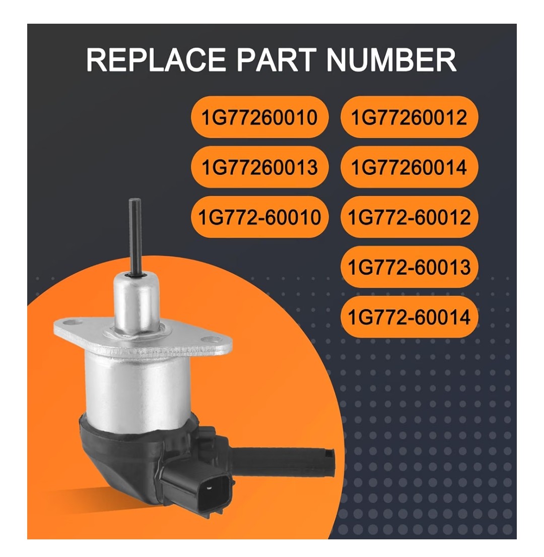 Fuel Shut Off Solenoid Replacement for Kubota (1G772-60012