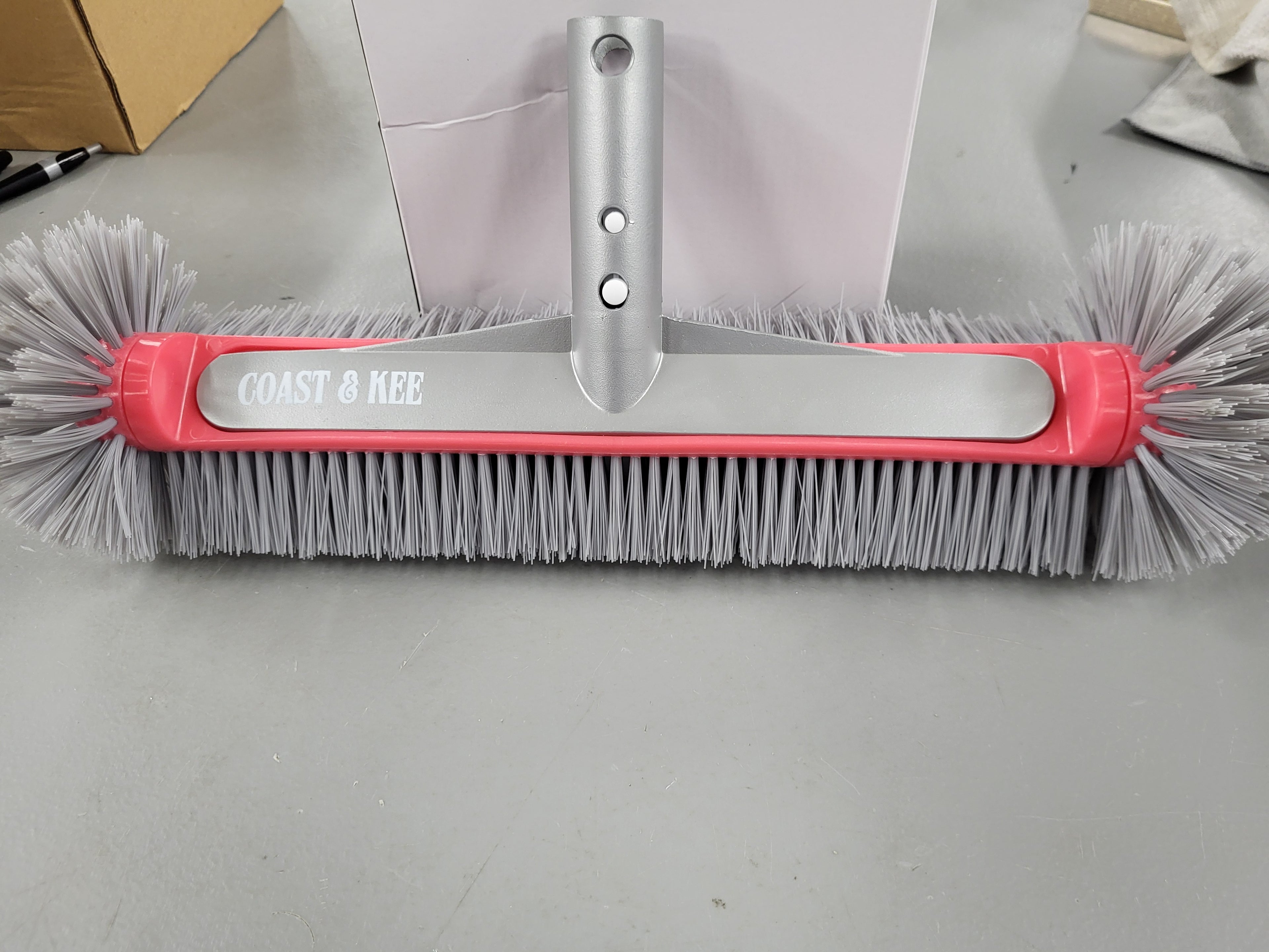 Pool Brush Head for Inground & Above Ground Pools | 10-Rows of Nylon Bristles Heavy-Duty Aluminum Handle | Swimming Cleaning Brush for Walls, Corners, Stairs & Floors