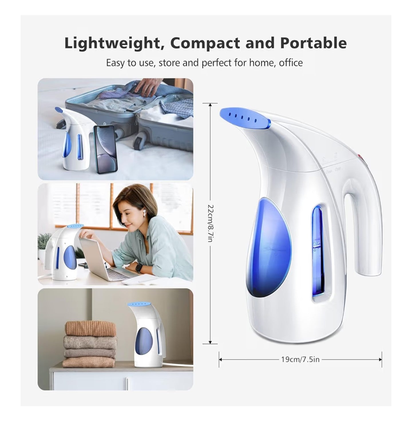 HiLIFE Steamer for Clothes, Portable Handheld Clothing Steamer.