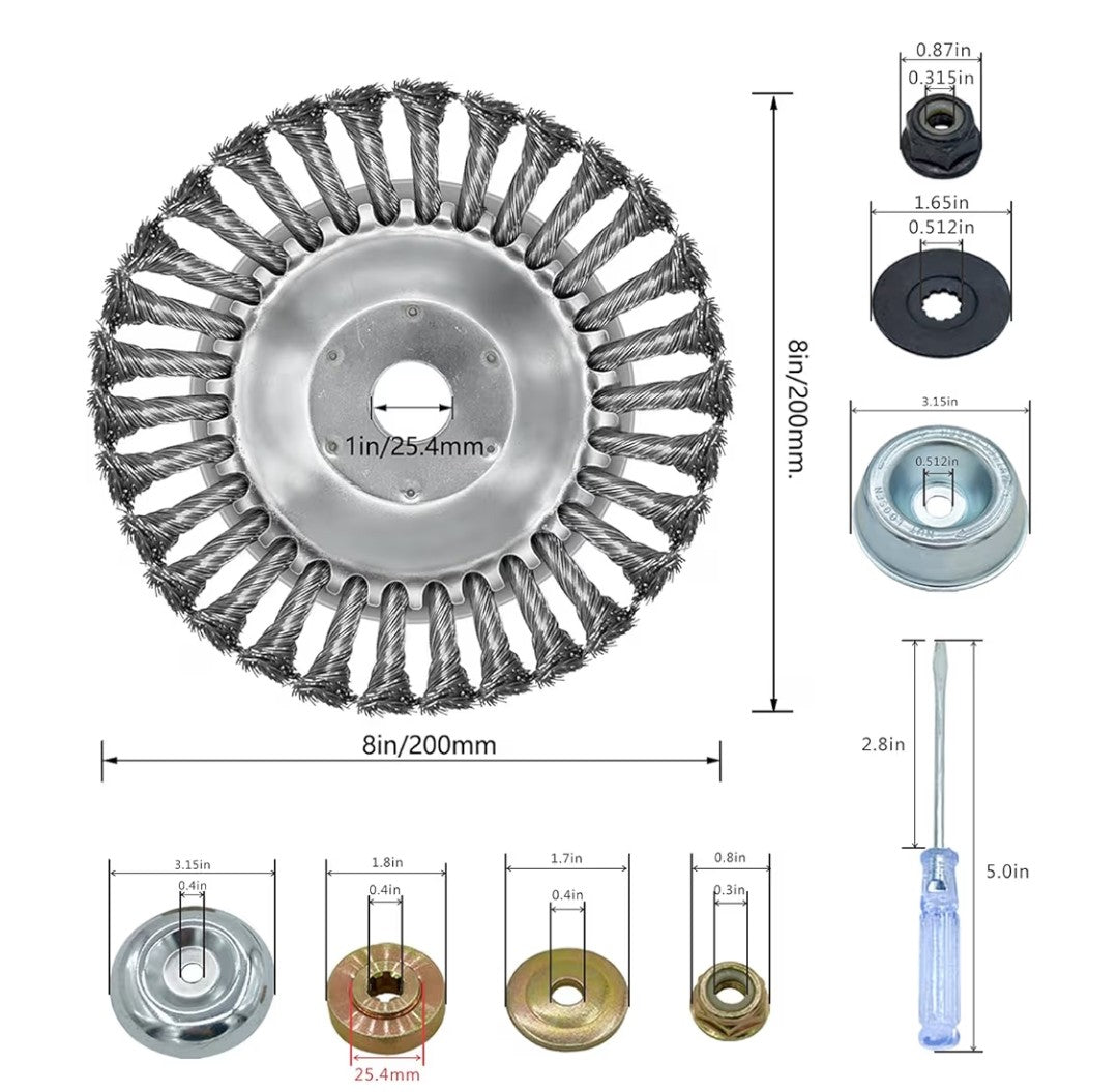 Derusting Weeding Wheel 8in