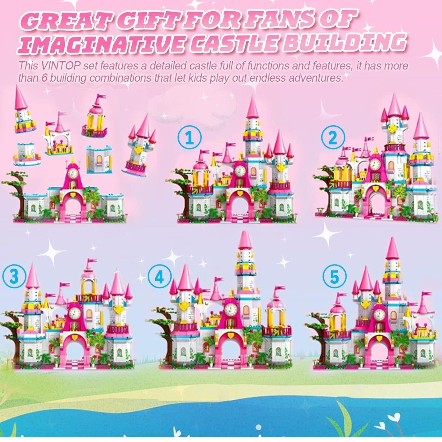 Castle STEM Building Toys for Girls Ages 6-12 Years Old, 1000PCS Building Sets for Girls