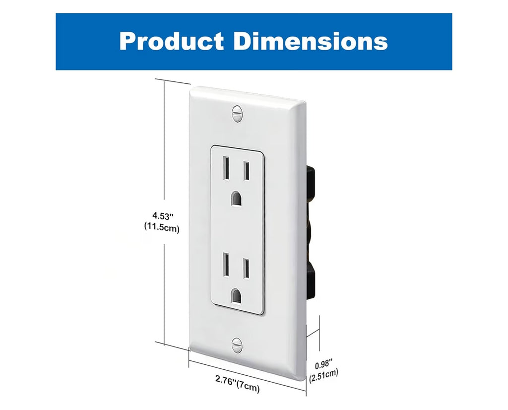 BESTTEN 20 Pack 15 Amp Decorator Wall Receptacle Outlet