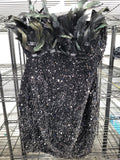 Strapless Sequin Feather Mini Dress (2XL)