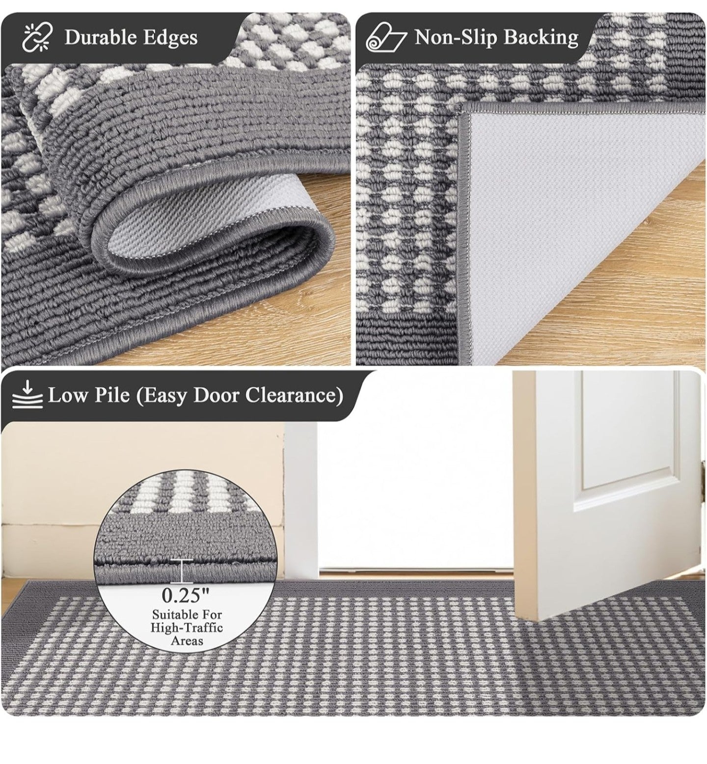 Ileading Indoor Door Mat 3x5ft Absorbent Dog Mats for Muddy Paws.
