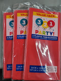 Red Plastic Table Covers 54" x 108" (9 Covers)