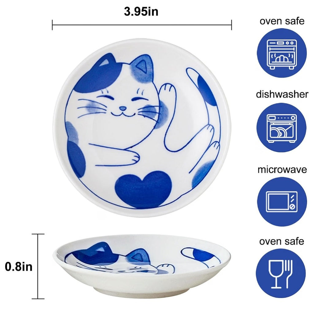 Japanese cute Cat Plate (Set of 4)