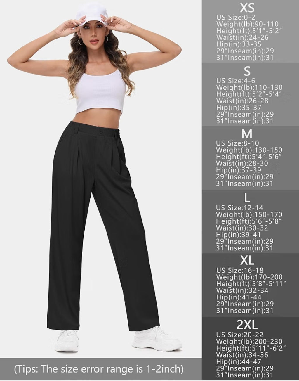 Womens Wide Leg Stretchy Pants (Medium)