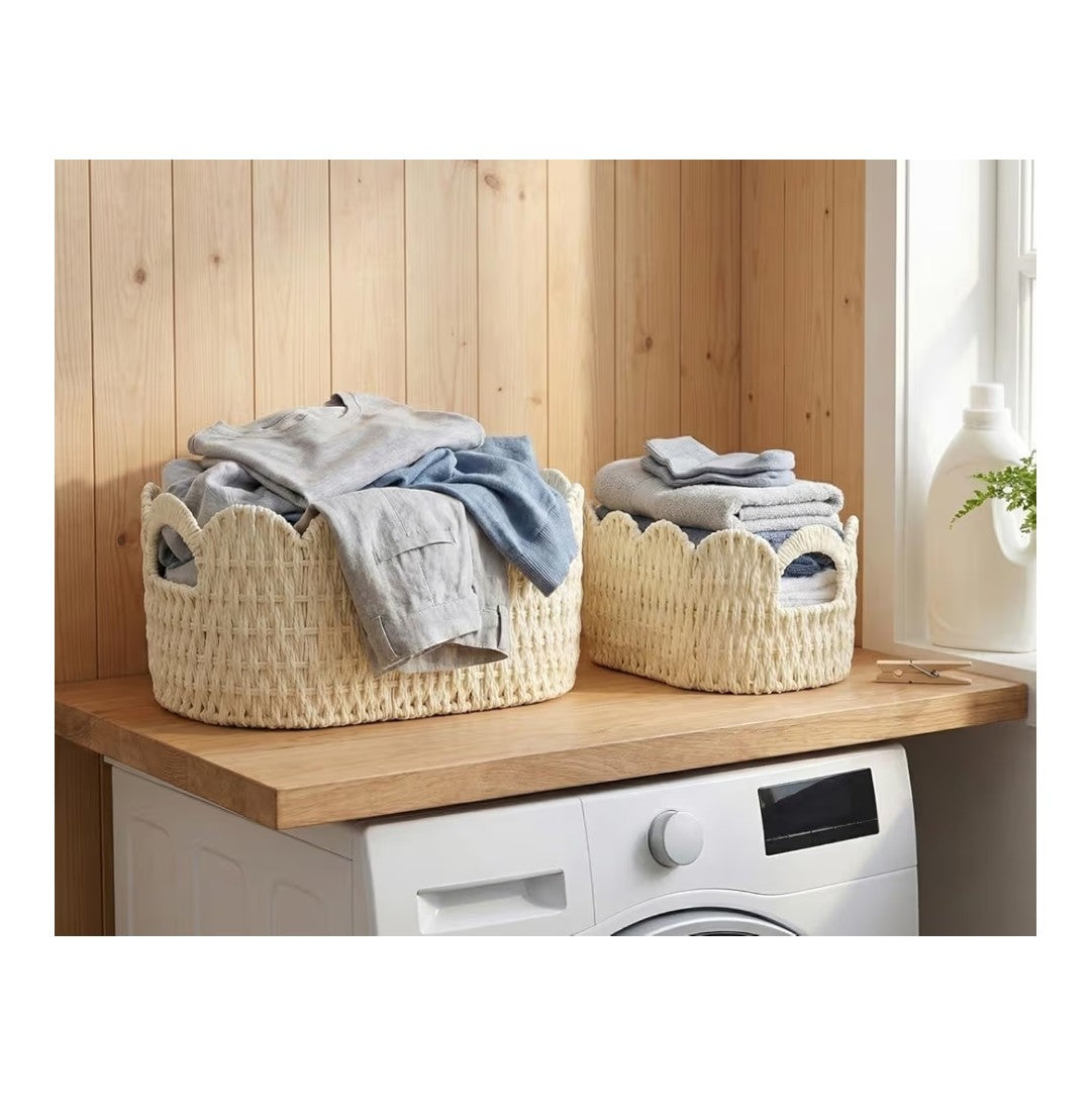 Hand-Woven Storage Basket 2 pack