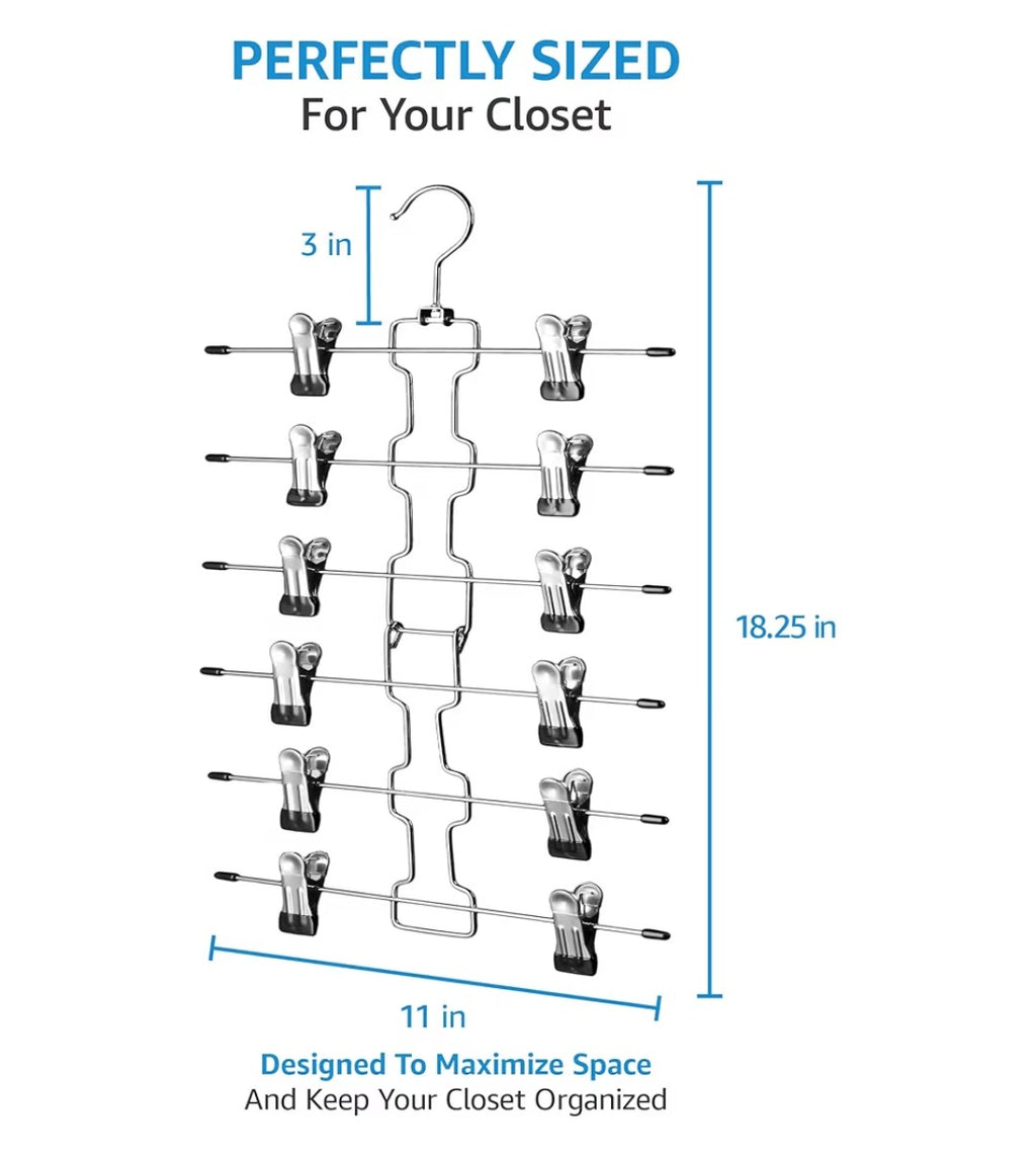 Zober 6-Tier Metal Skirt Hangers 3 pack