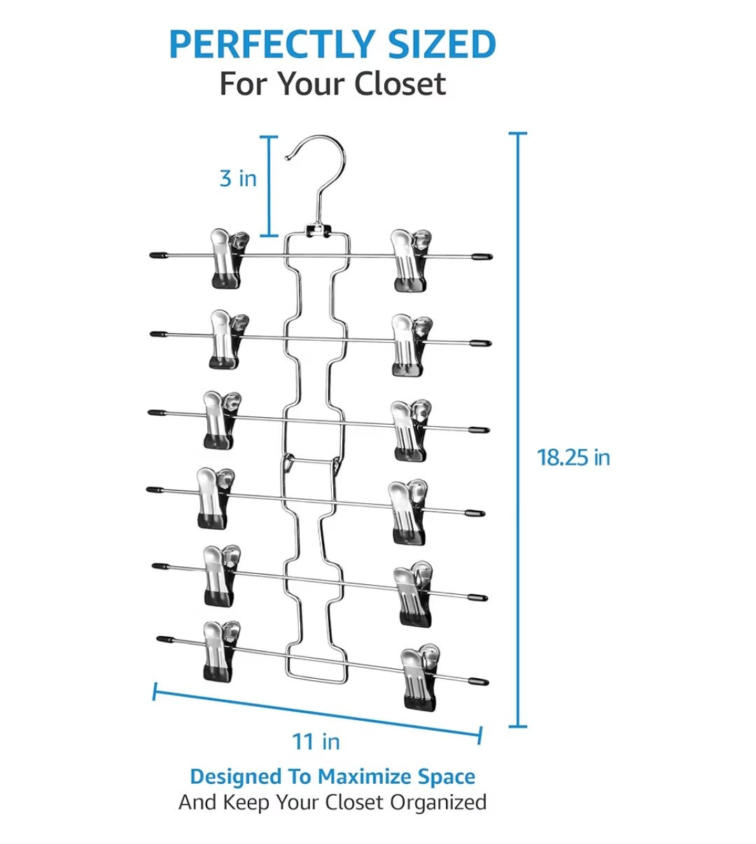 Zober 6-Tier Metal Skirt Hangers 3 pack