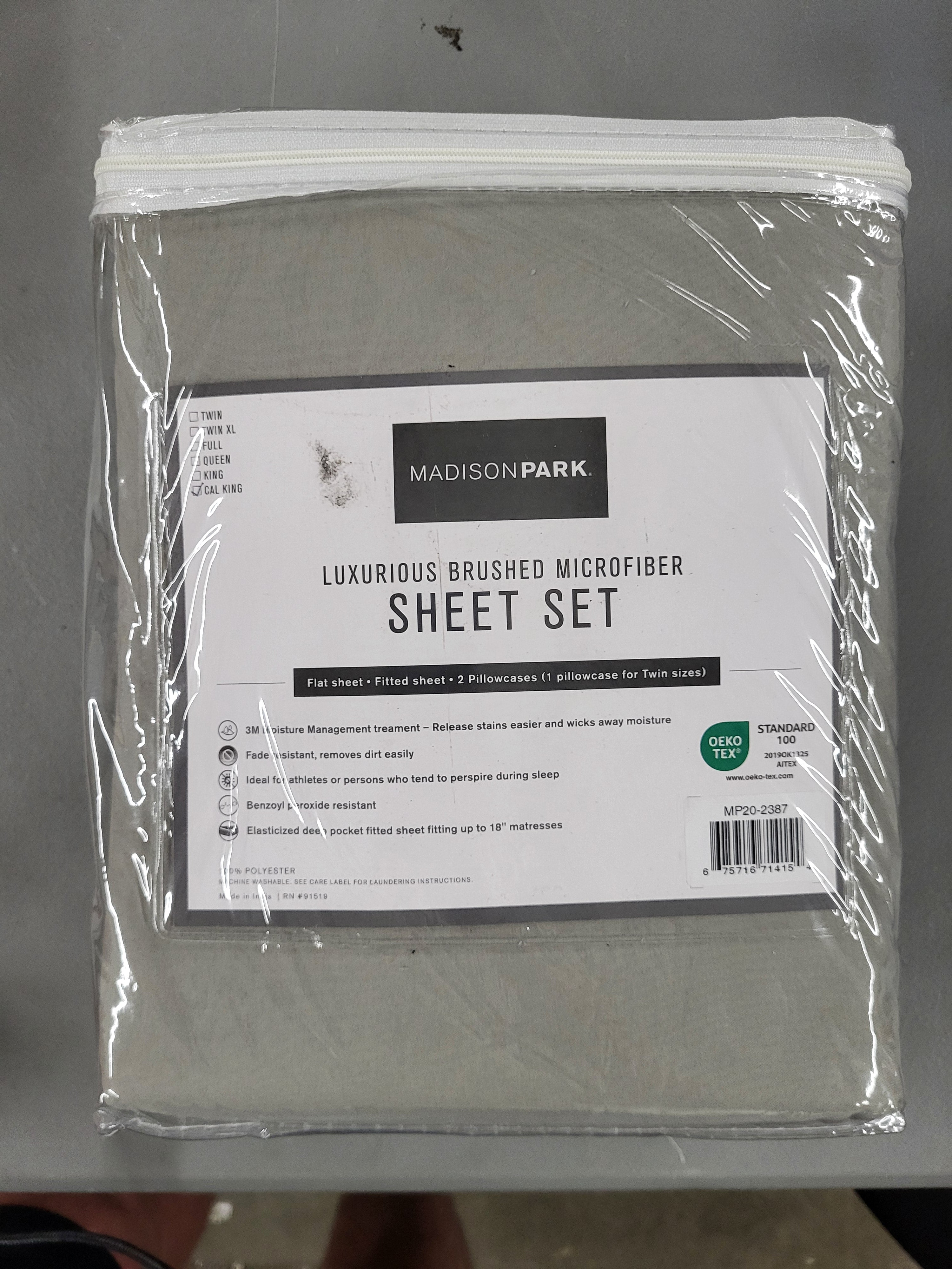 Madison Park Cal King 4 piece Sheet Set