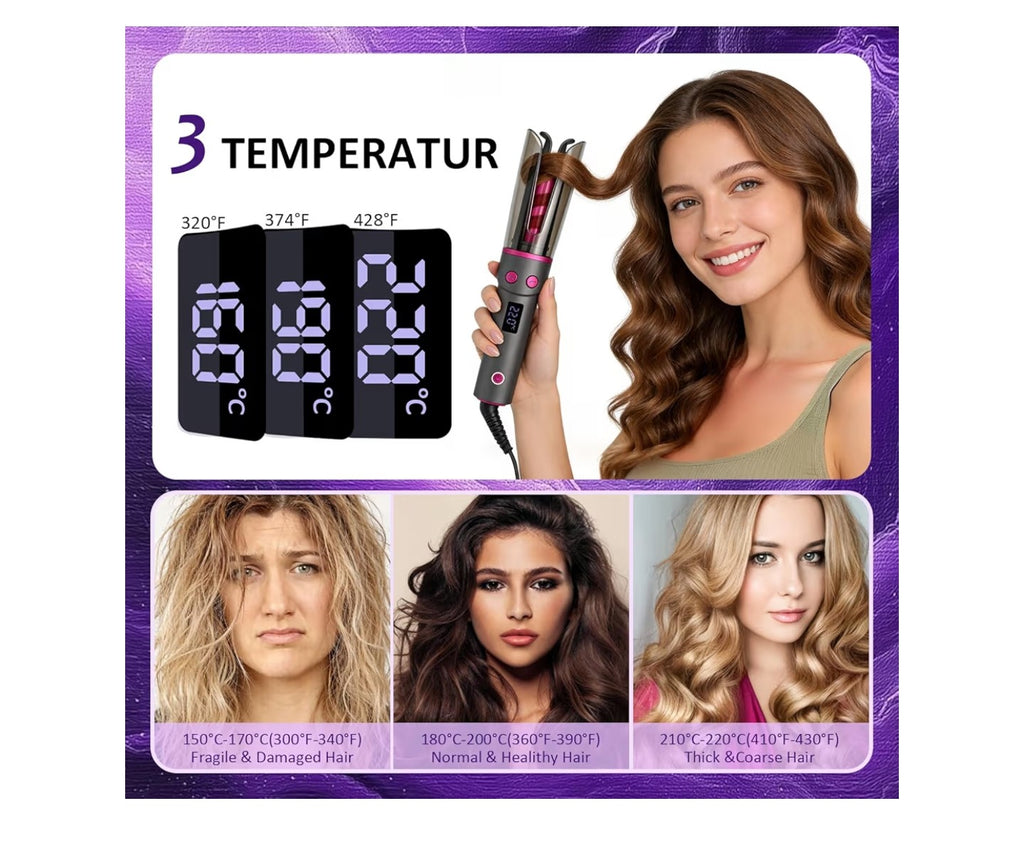 Automatic Curling Iron, Smart Anti-Tangle Hair Curler