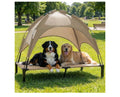 Elevated Dog Bed with Canopy Raised Pet Cot for Large Dogs, Outdoor Dog Cot with Removable Sun Shade Tent, Breathable Mesh Portable Dogs Cot for Camping, Beach, Backyard, Outdoor Use