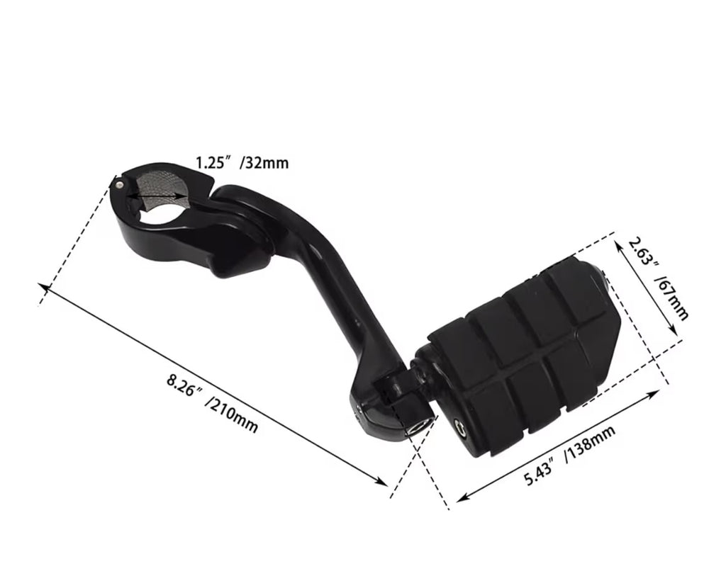 FOVPLUE 1.25" Highway Footpegs,Long Angled Adjustable Highway Pegs