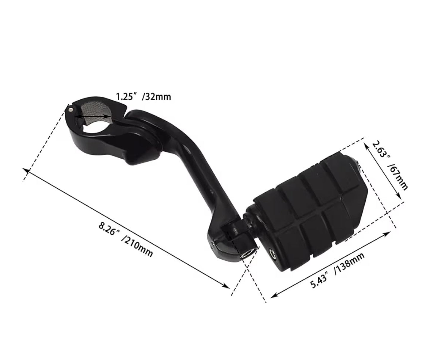 FOVPLUE 1.25" Highway Footpegs,Long Angled Adjustable Highway Pegs