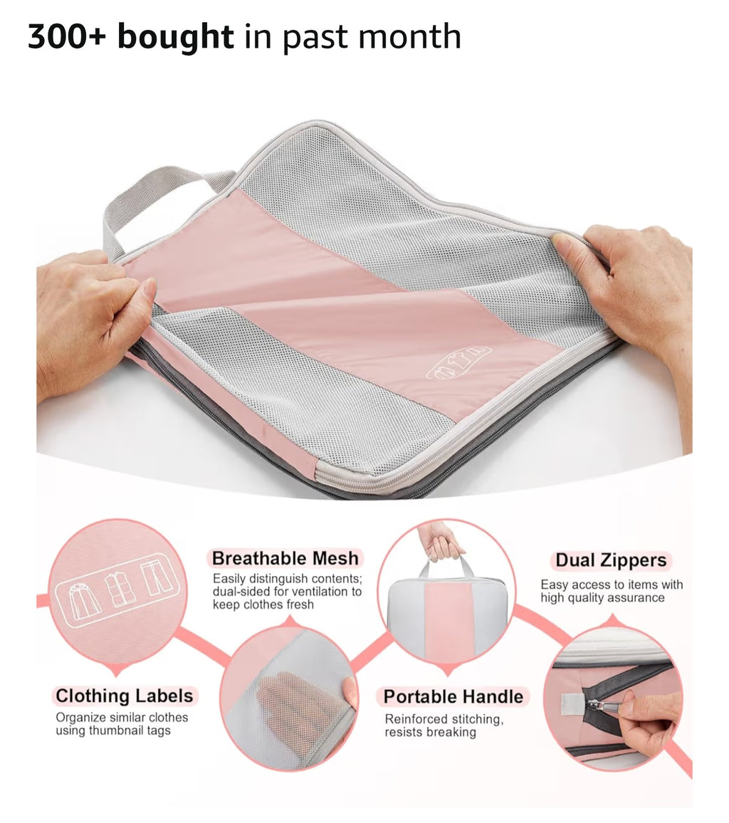 10 Set Compression Packing Cubes for Travel Essentials Women