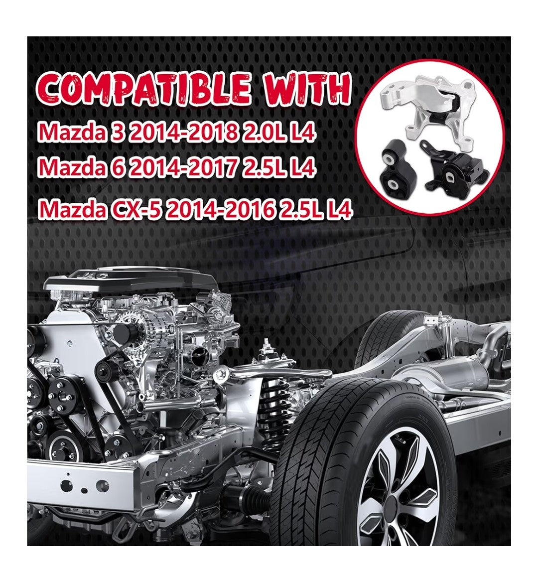 Motor & Transmitjon Mount Kit For 2014-2018 Mazda 3, 6, CX-5