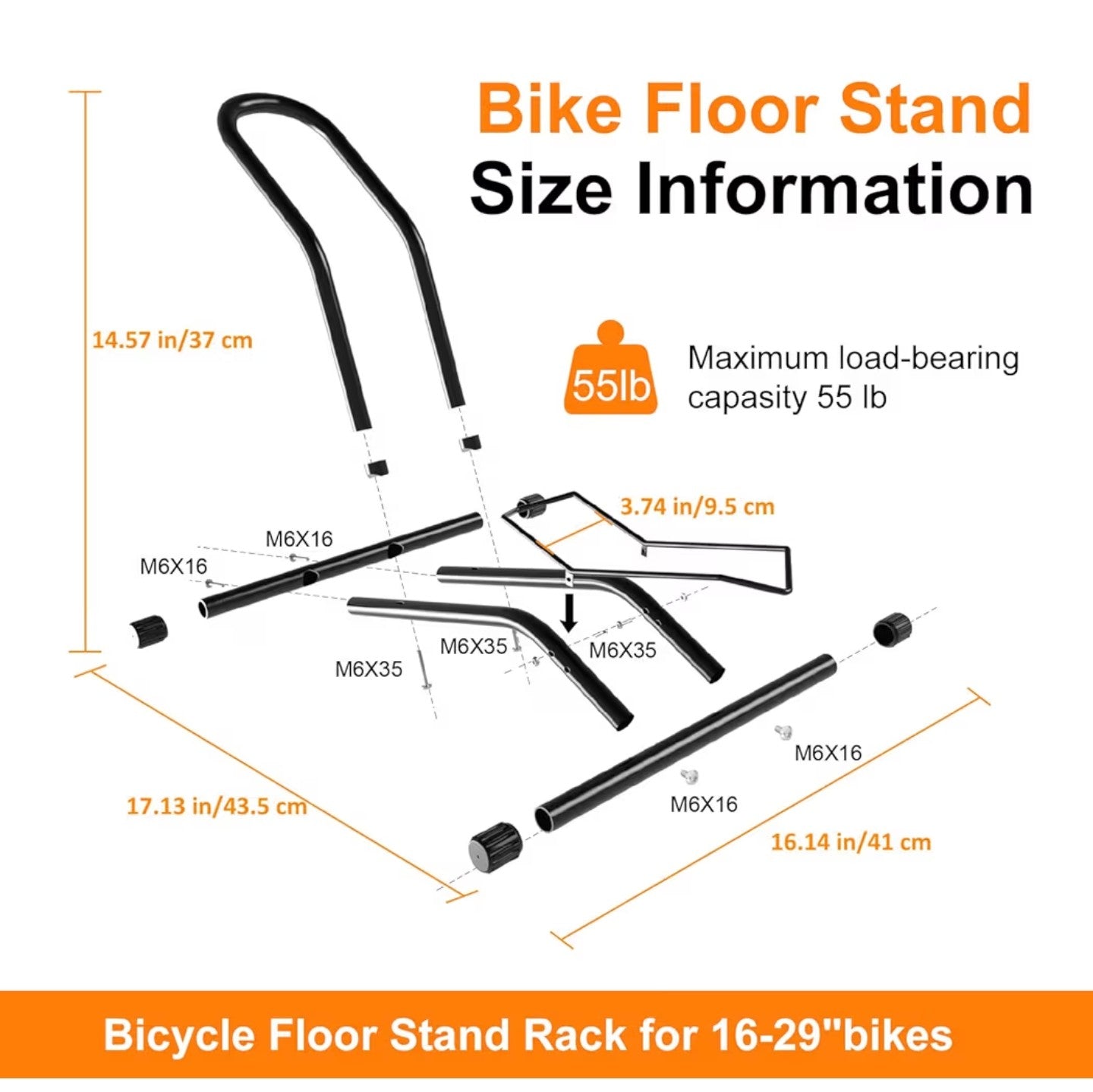 Bike Floor Stand Bikes Bicycle Rack for Outdoor and Indoor,Front And Rear Wheel Storage.