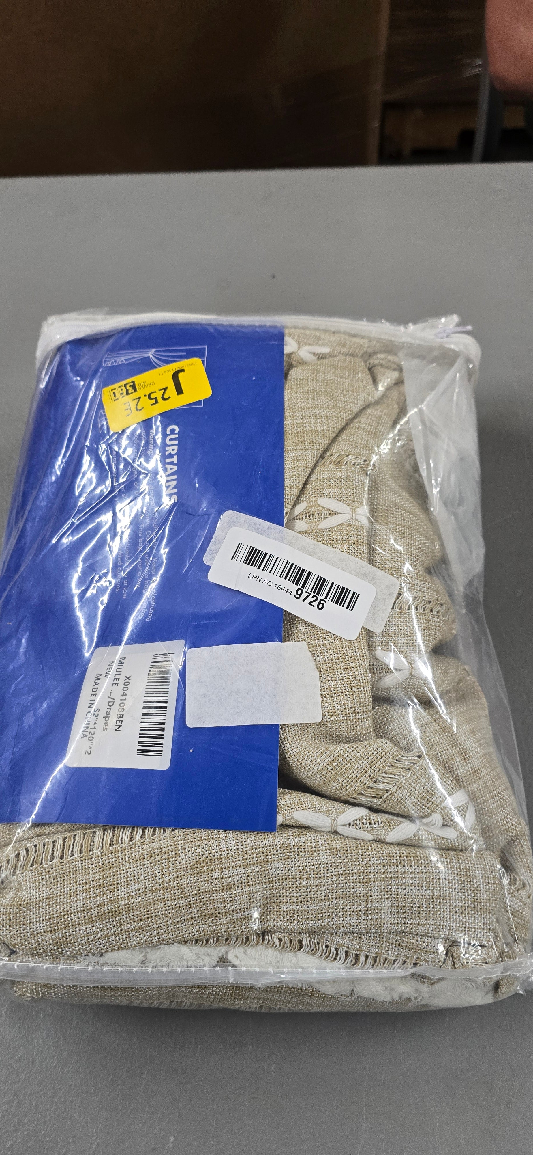 MIULEE Back Tab Beige Curtains 120 Inch Long 2 Panels