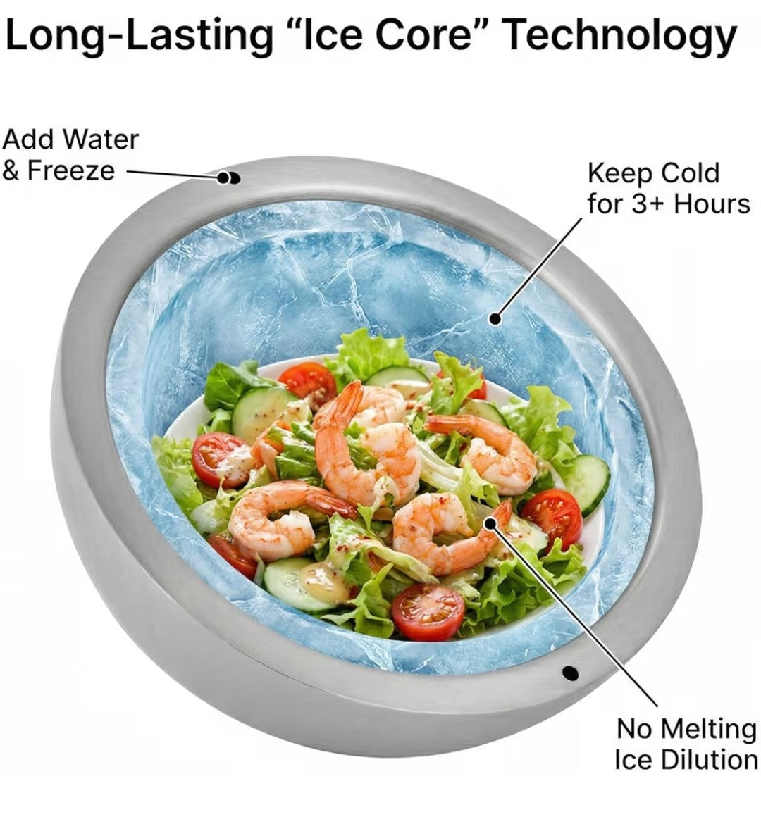 Double Wall Vacuum Insulated Serving Bowl 35oz