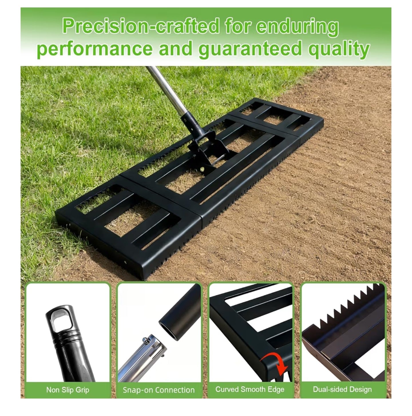 Lawn Leveling Rake 30"X 10" for Soil, Gravel Leveling