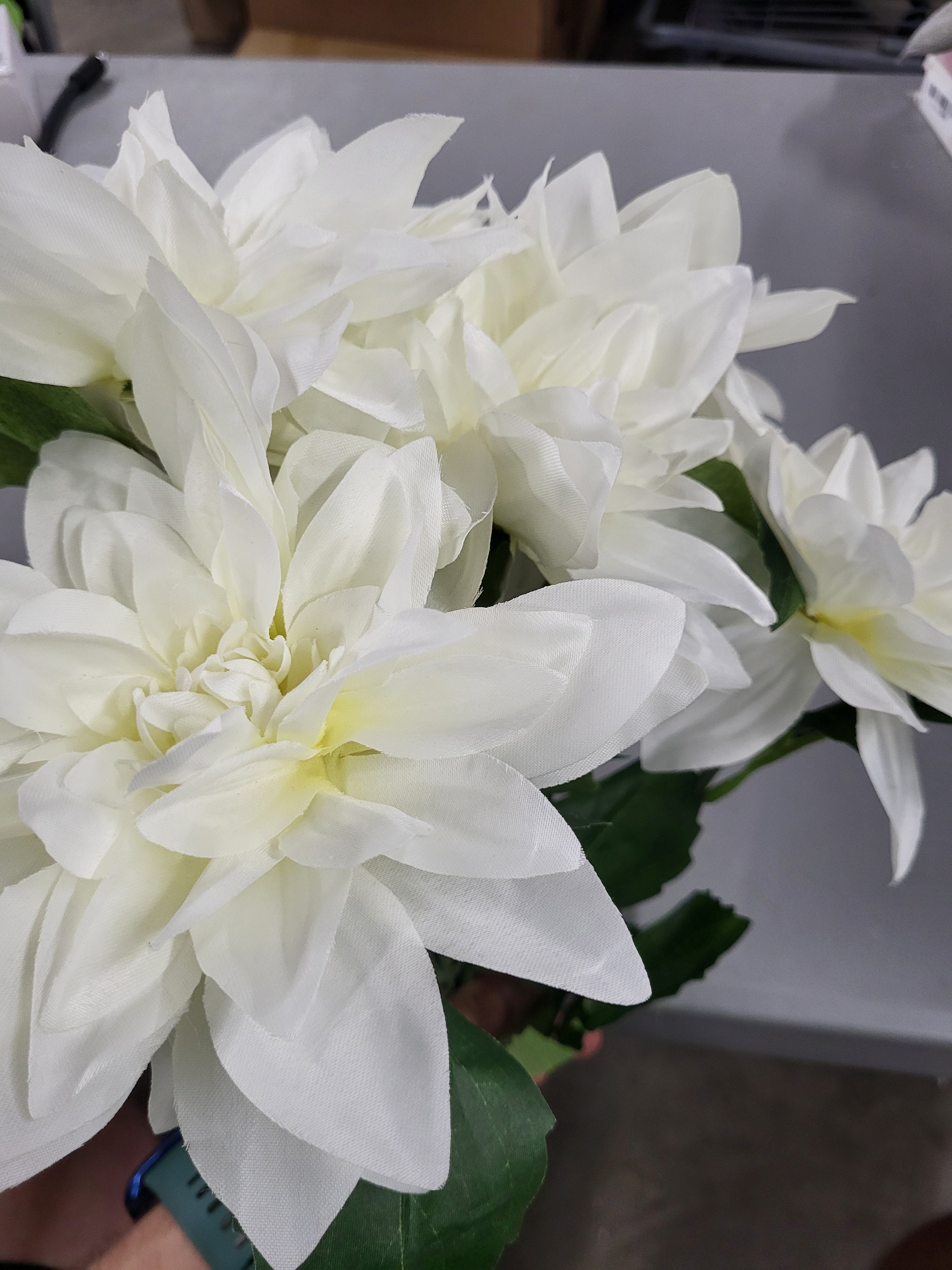 Artificial White Dahlia Flowers (3 pack)