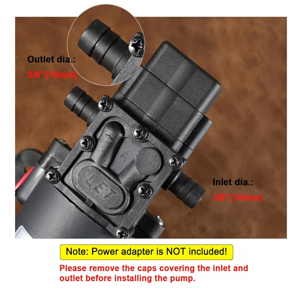 12V DC Water Transfer Pump with 2 Hose Clamps.
