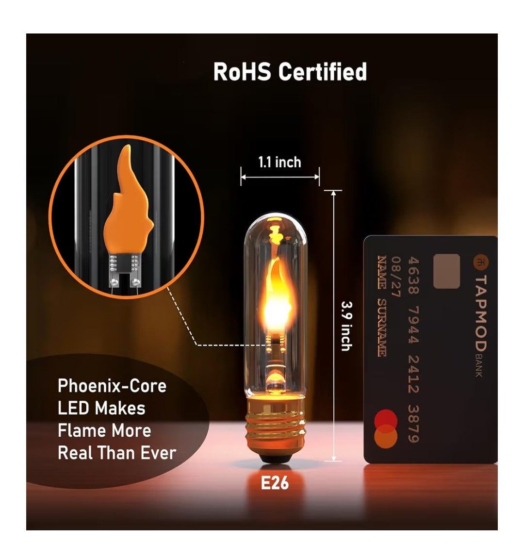 LEad Flame Bulb 4 pack
