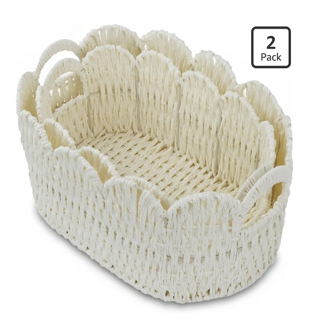 Hand-Woven Storage Basket 2 pack
