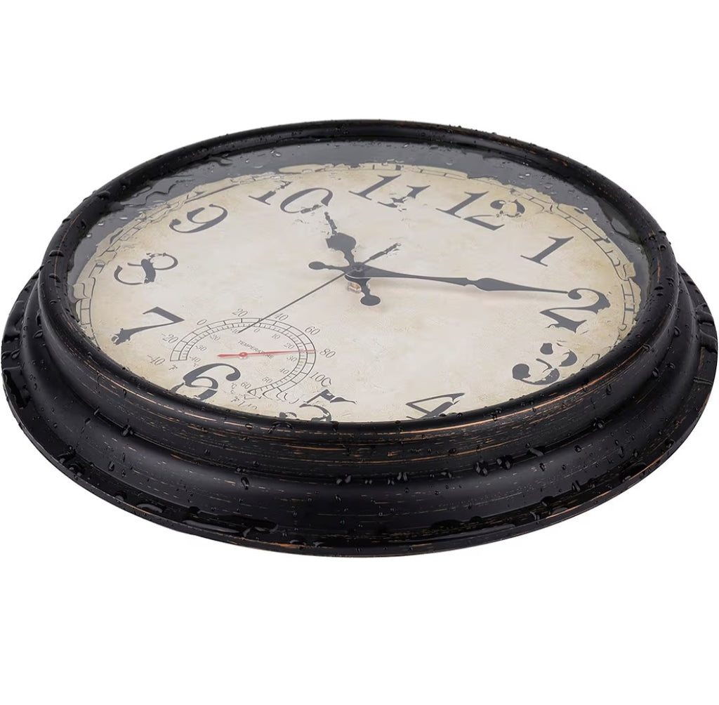 VINTAGE style Indoor/Outdoor Wall Clock (16in)