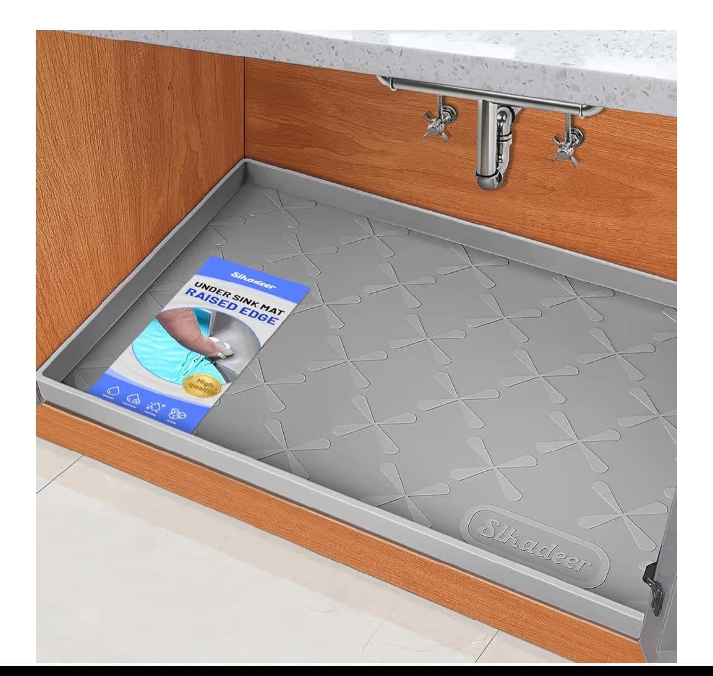 SIKADEER Under Sink Mat Waterproof 34" x 22"