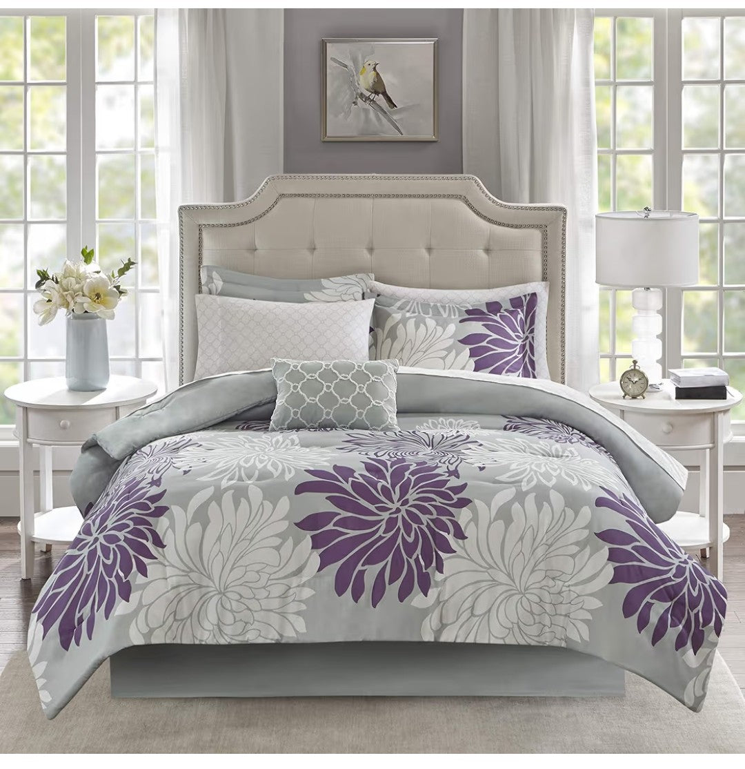 Madison Park Maible Cozy Bed 9pc Floral Comforter set