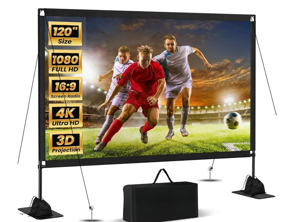 120inch Projector Screen with Stand: Portable Projector Screen