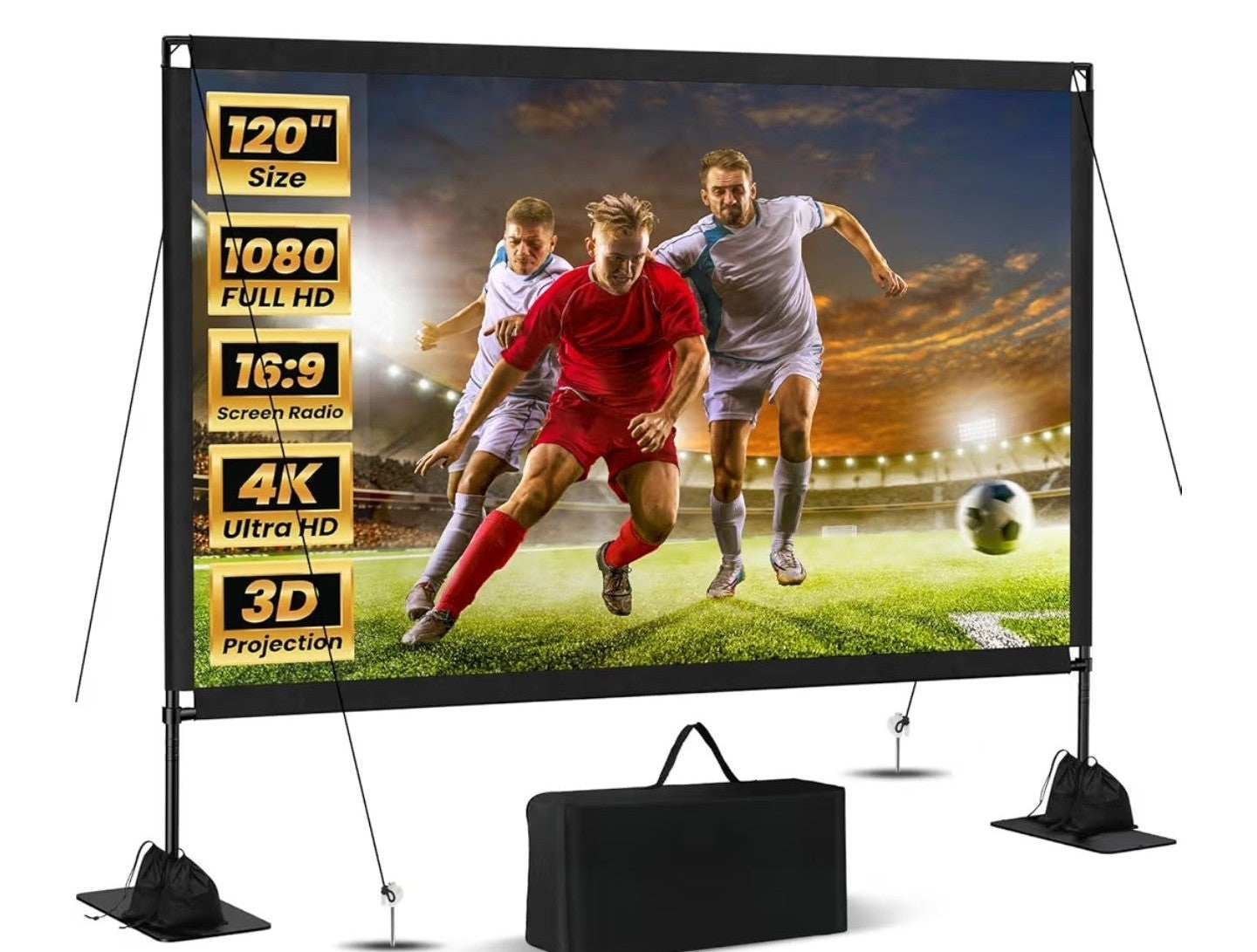 120inch Projector Screen with Stand: Portable Projector Screen