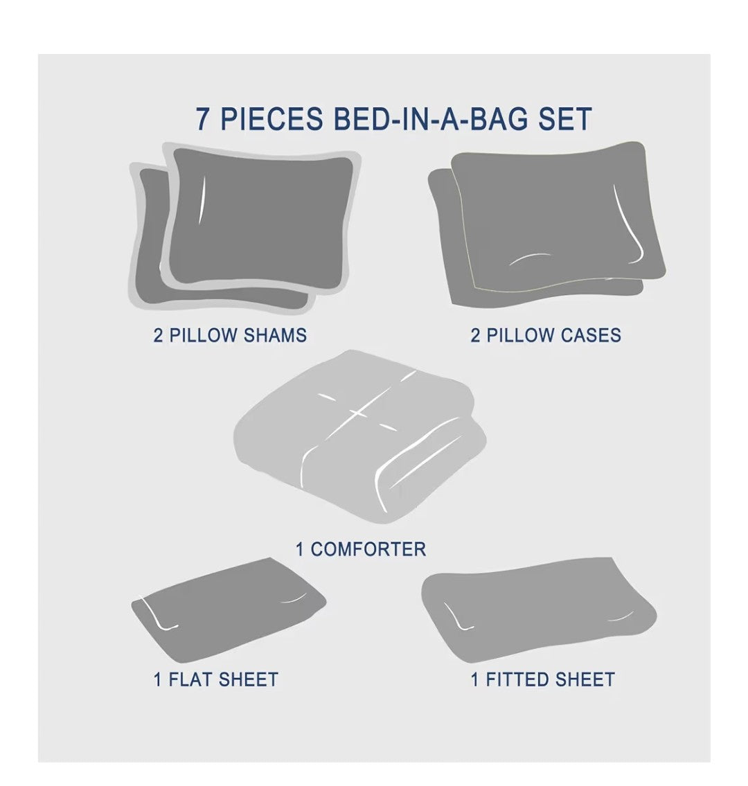 Anluoer 7 Piece Full Size Comforter Set