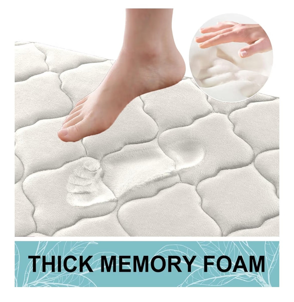 Memory Foam Bath Mat 36x24in (Cream)