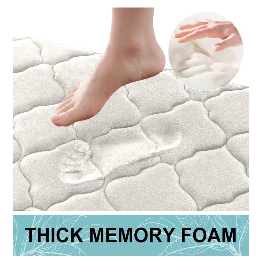 Memory Foam Bath Mat 36x24in (Cream)