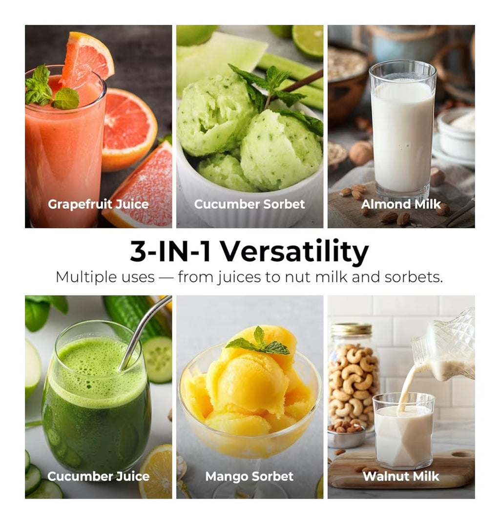 EanOruus 3-In-1 Cold Press Juicer