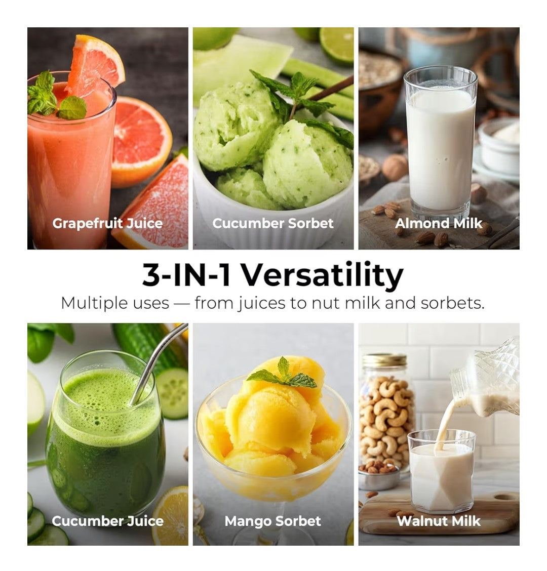 EanOruus 3-In-1 Cold Press Juicer