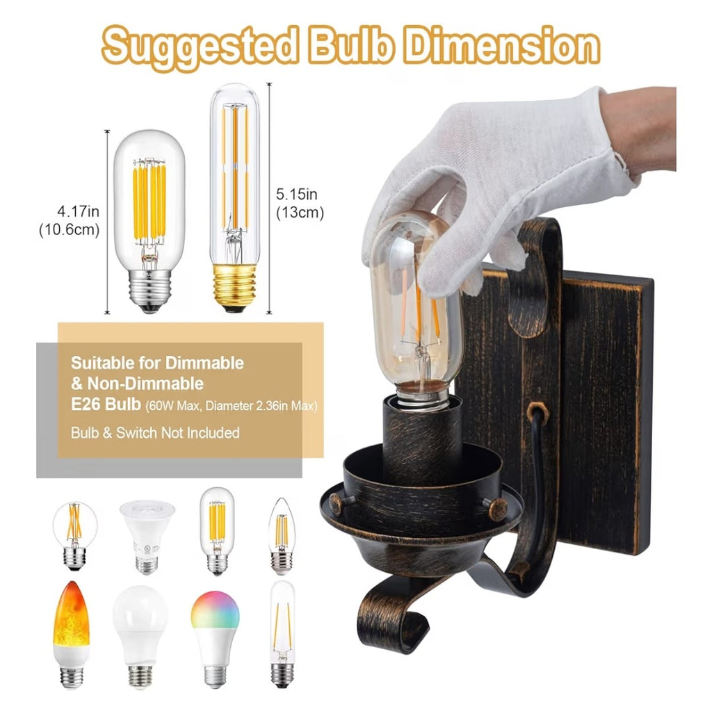 Wall Sconces Oil Rubbed Bronze Set of 2