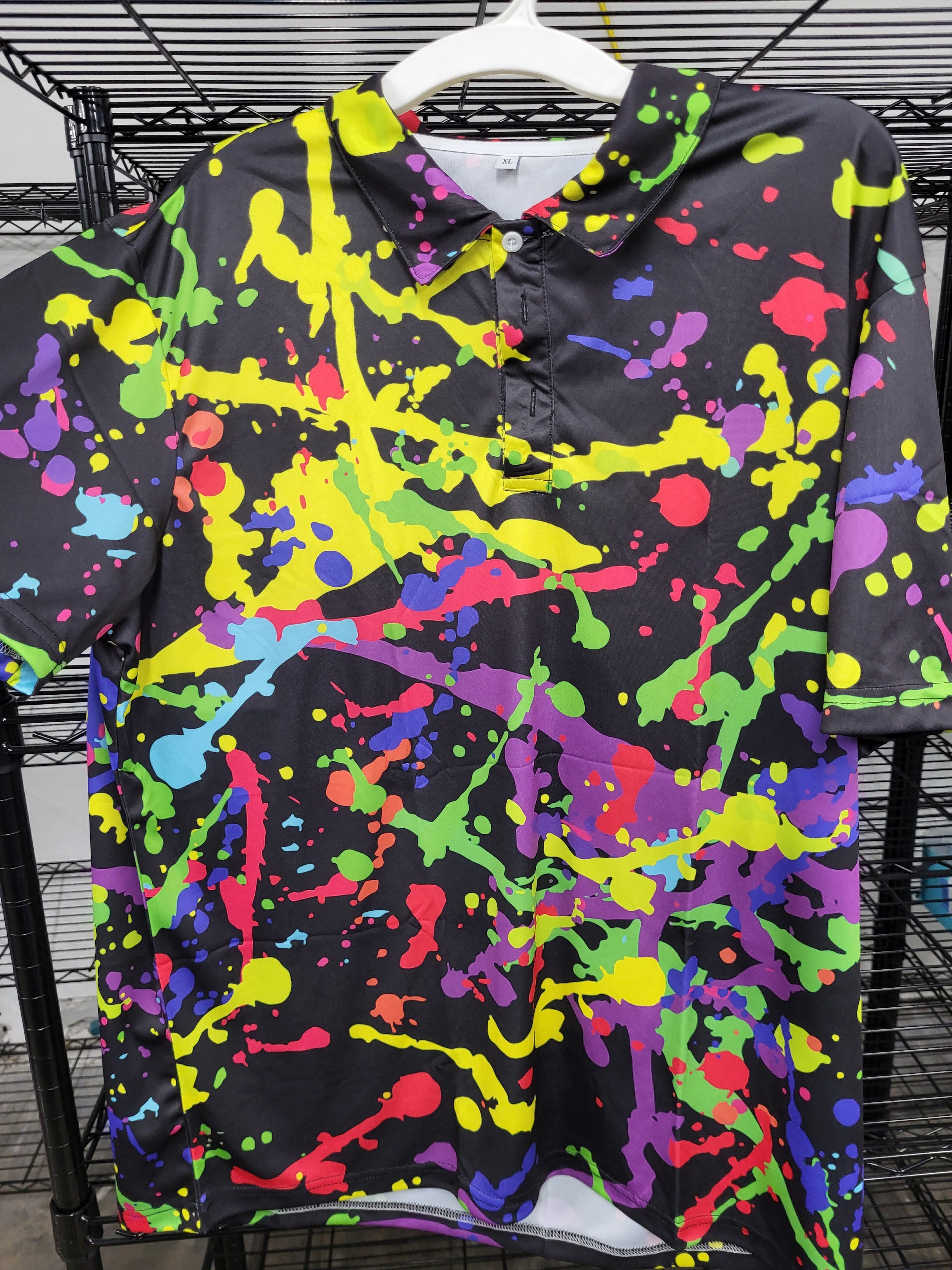 Black Splatter Paint Polo (XL)