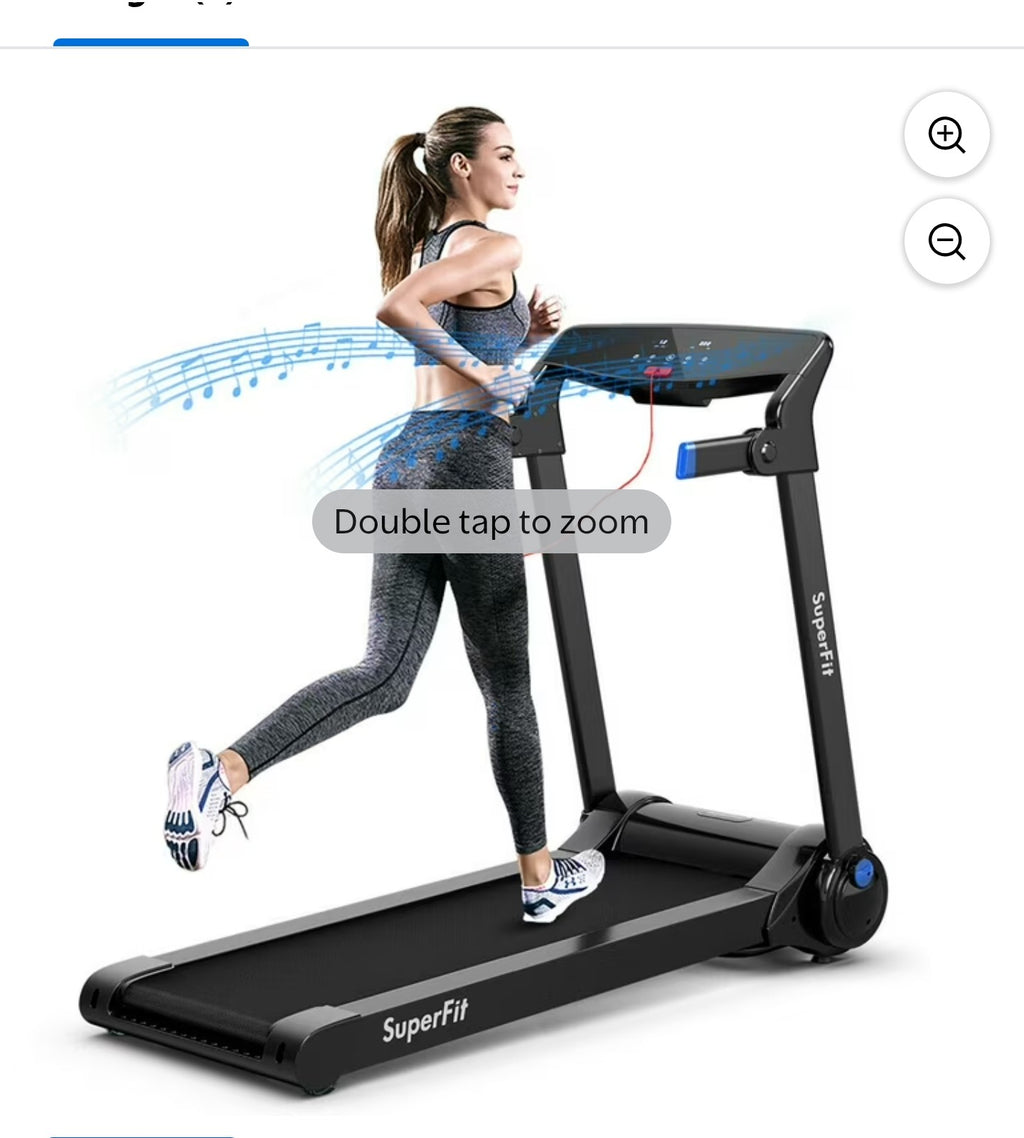 Costway 3HP Folding Electric Treadmill Running Machine w/ Speaker Blue