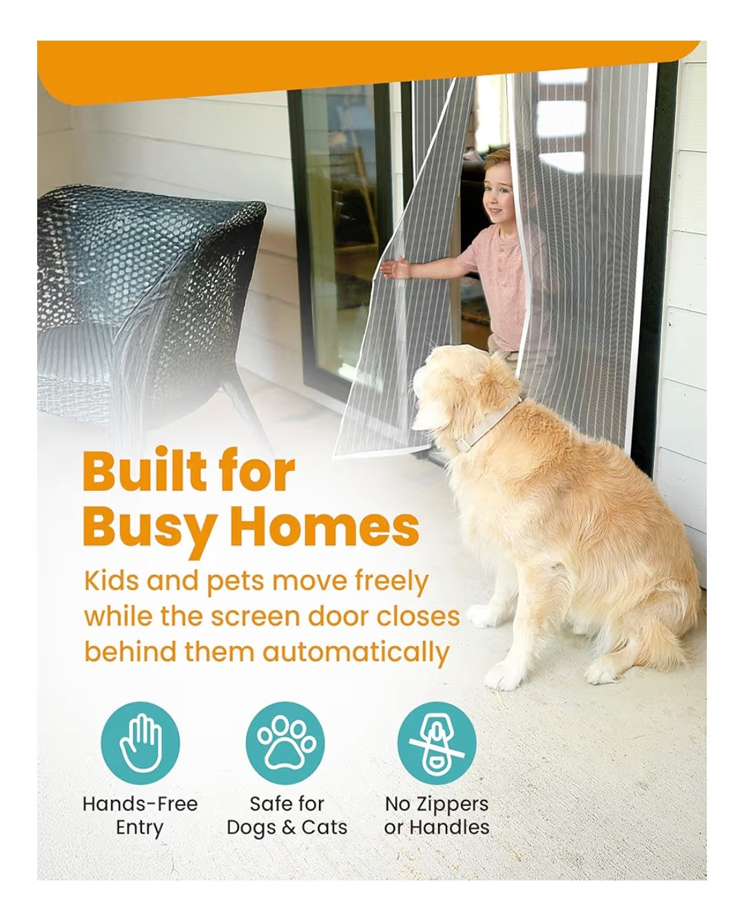 Flux Phenom Magnetic Screen Mesh Door 38x82in (White)