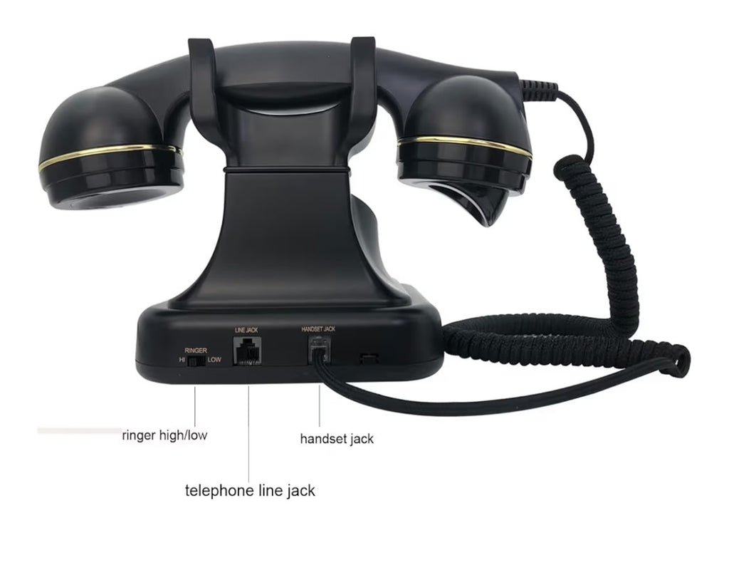 TelPal Corded Rotary Phone (Black)