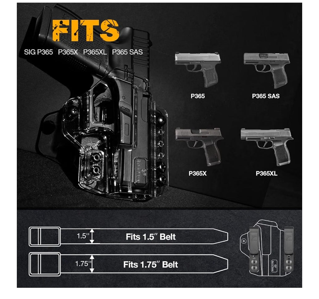 Gun Flower Clear Holster Sig P365