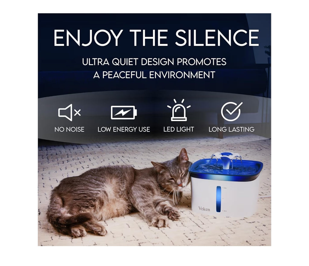 Veken Innovation Award Winner 95oz/2.8L Pet Fountain