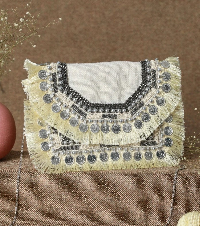 Priyaasi Coin Embellished Jute Sling Bag