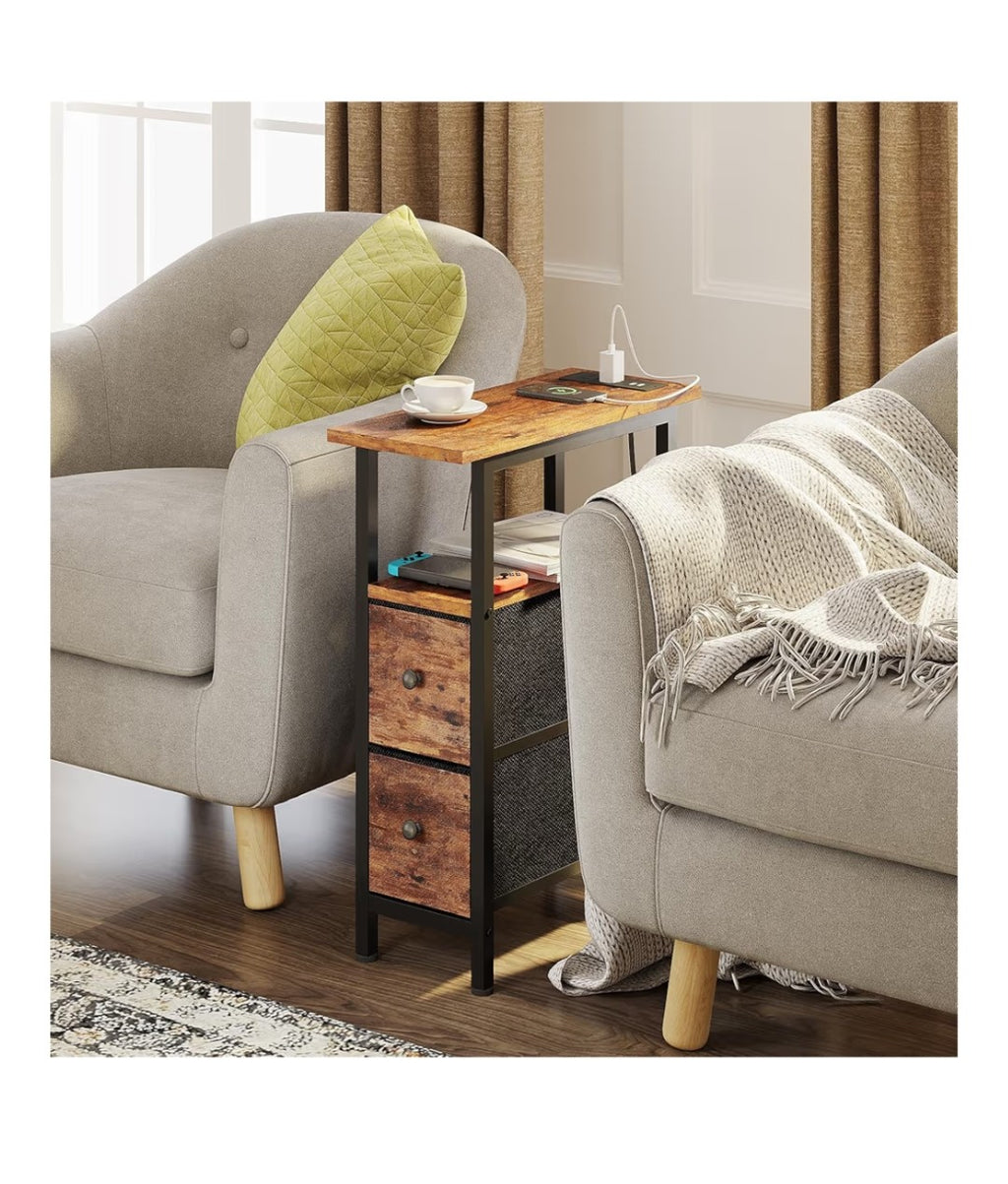 Trifeble End Table with Charging Station